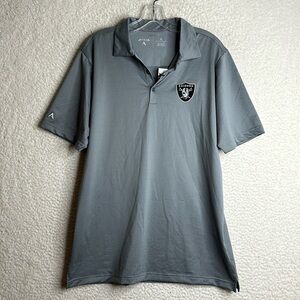 NWT NFL Antigua Las Vegas Raiders Mens Gray Polo Size M